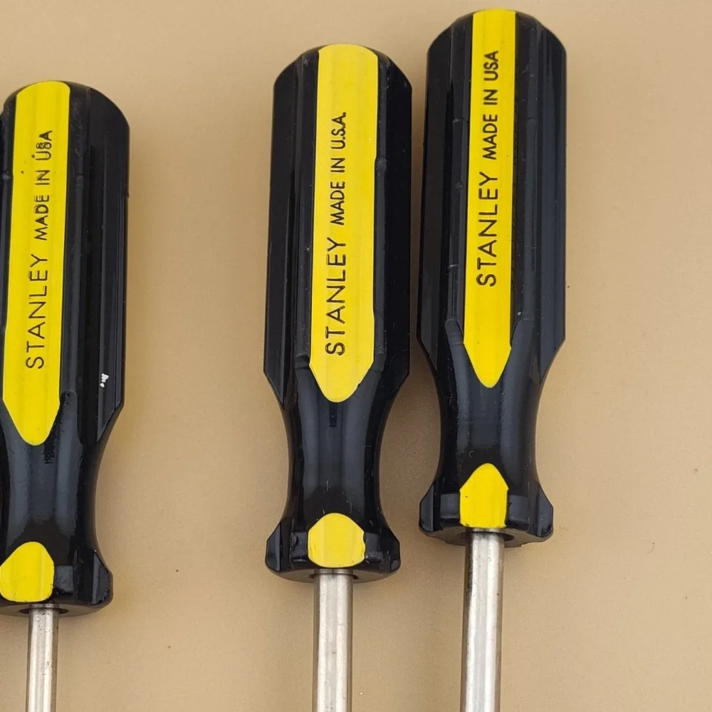 Stanley no brand Made in USA screwdriver lot of 6 flathead phillips yellow black